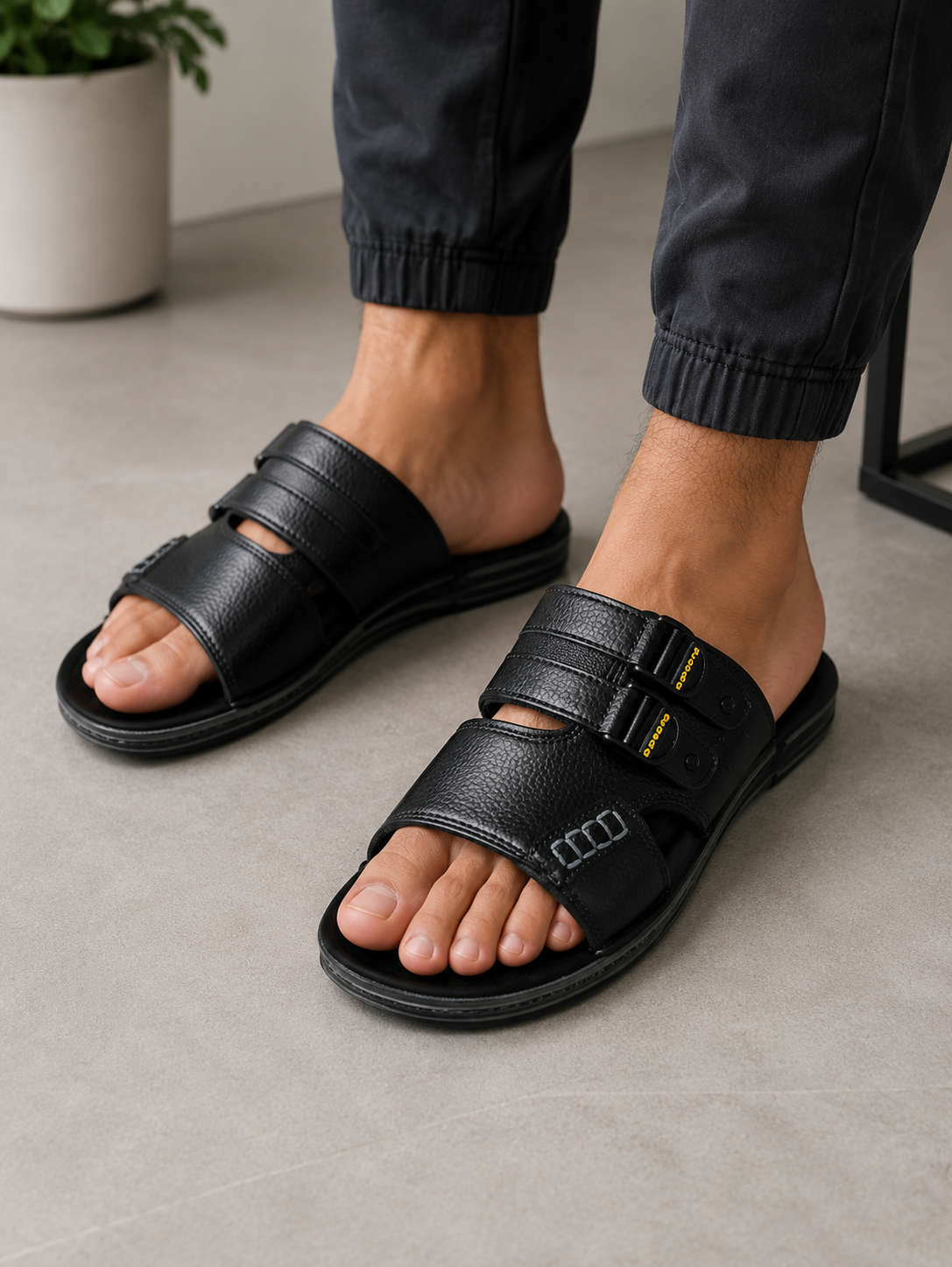 Waterproof leather slippers for Men