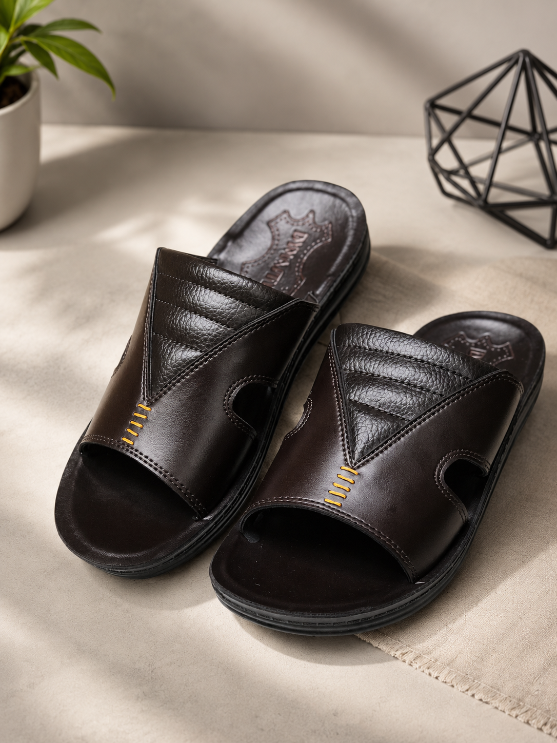 Water resistant leather Slippers for Men's
