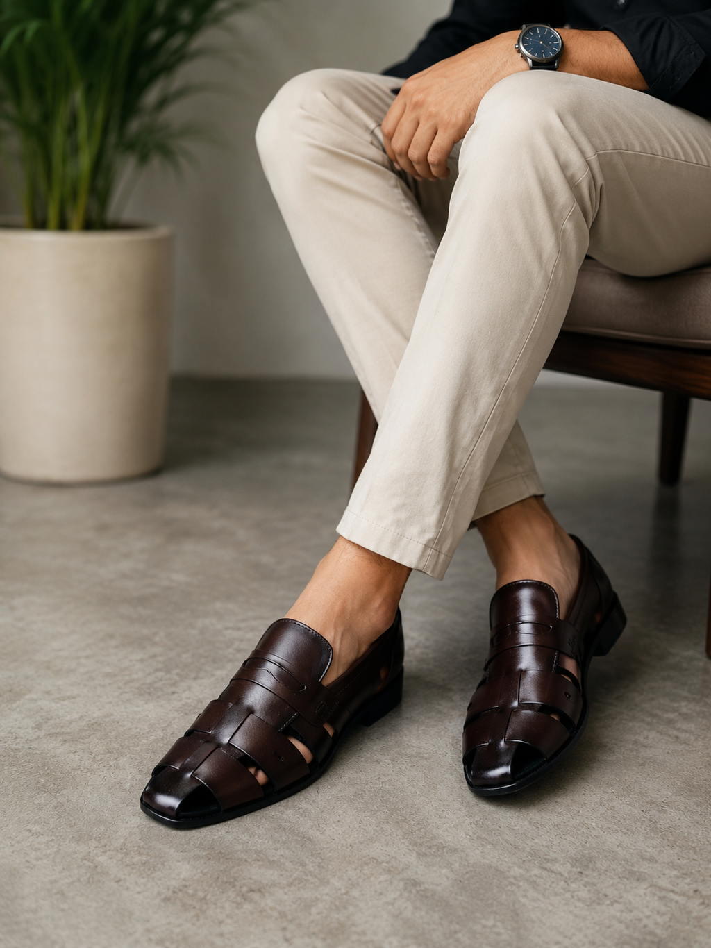 Leather Peshawari Loafer's for men