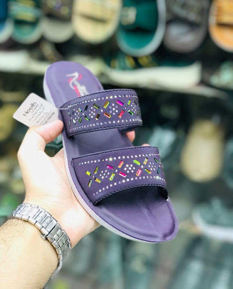 Double strap slippers for ladies