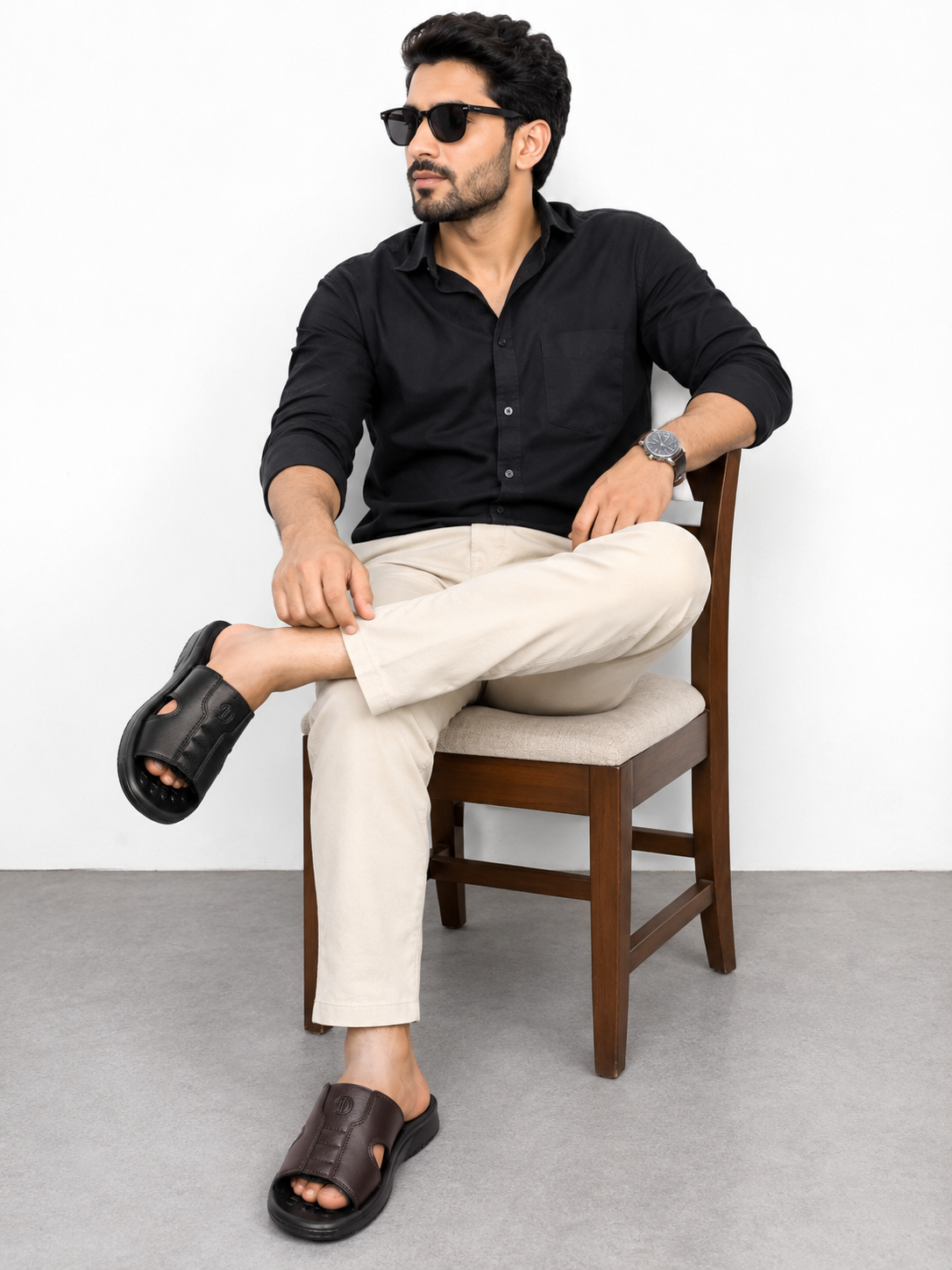 Waterproof leather Slippers for Men