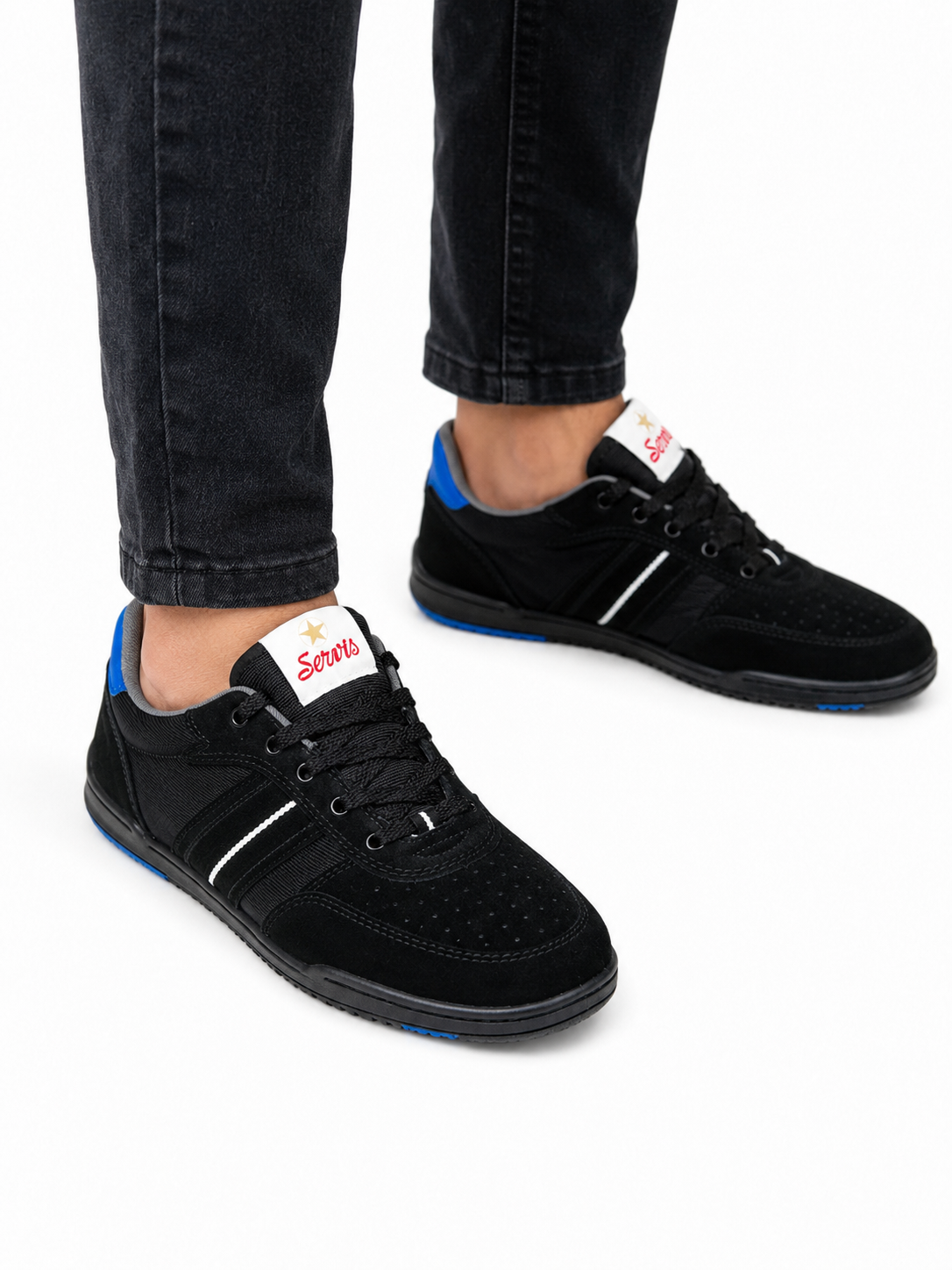 Servis Original Suede Casual Sneakers – BLACK | Men's