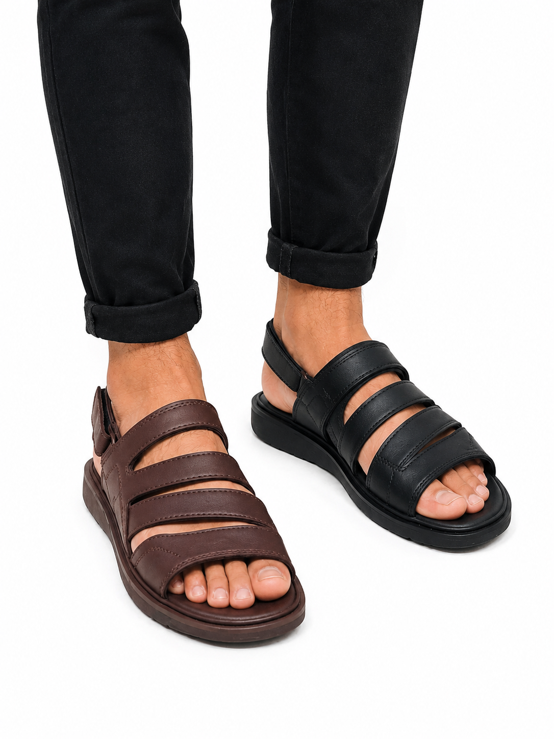 Men's Premium Multi-Strap Comfort Sandals – Adjustable Back Strap