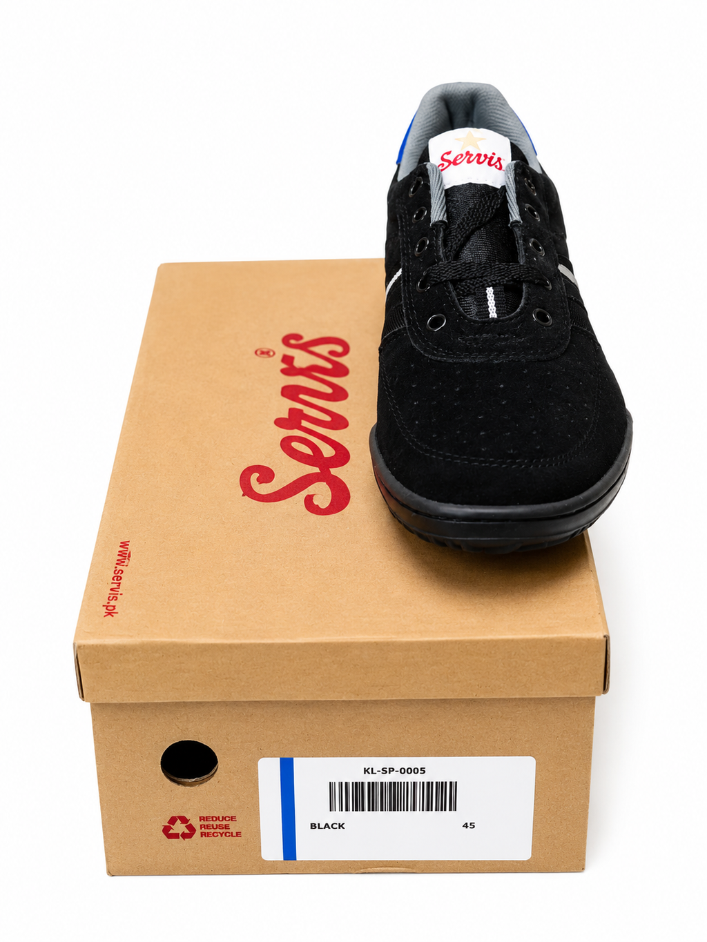 Servis Original Suede Casual Sneakers – BLACK | Men's
