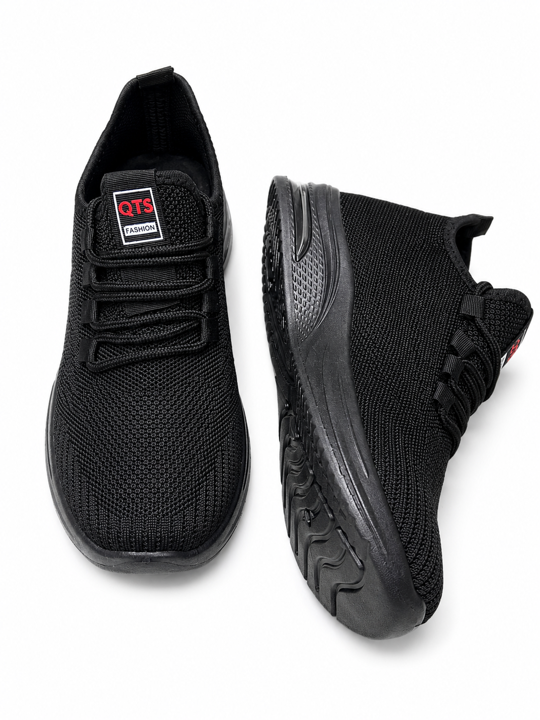 Women's Imported China Knit Sneakers – Full Black