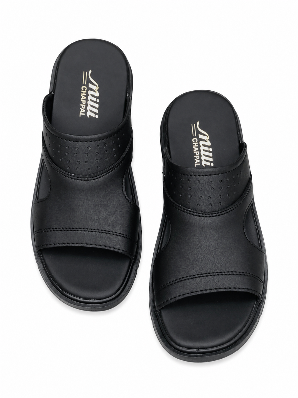 Leather Men's Comfort Slides – Black and Brown