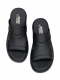 Leather Men's Comfort Slides – Black and Brown