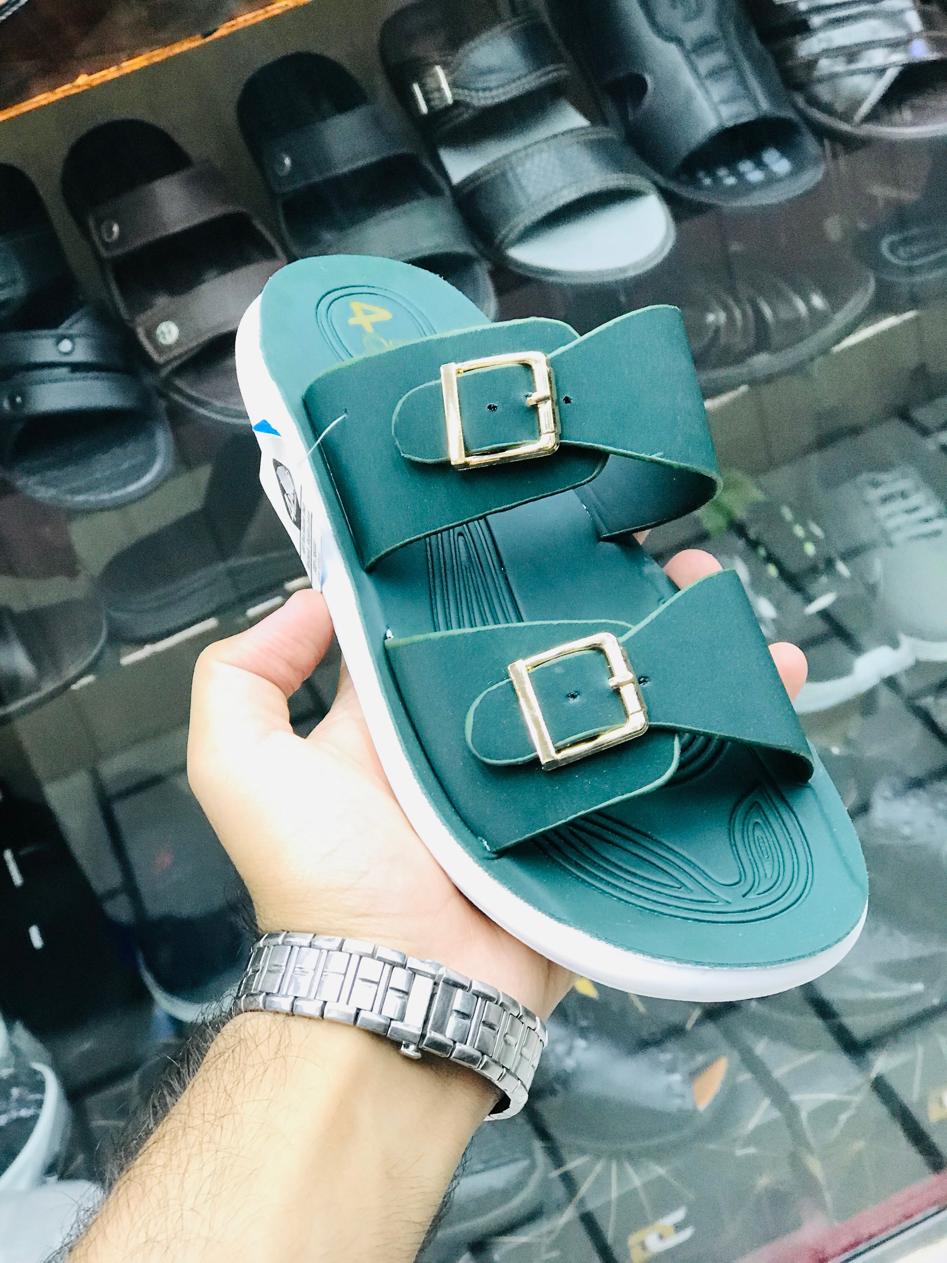 Medicated double buckle slide for ladies