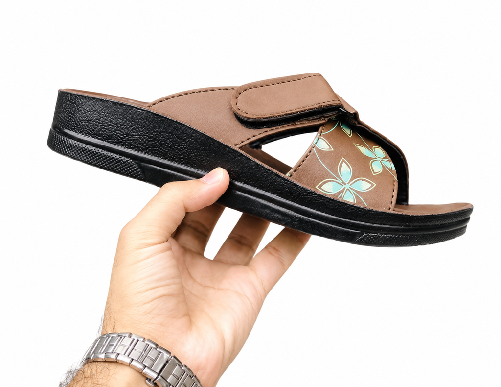 High sole ladies slide
