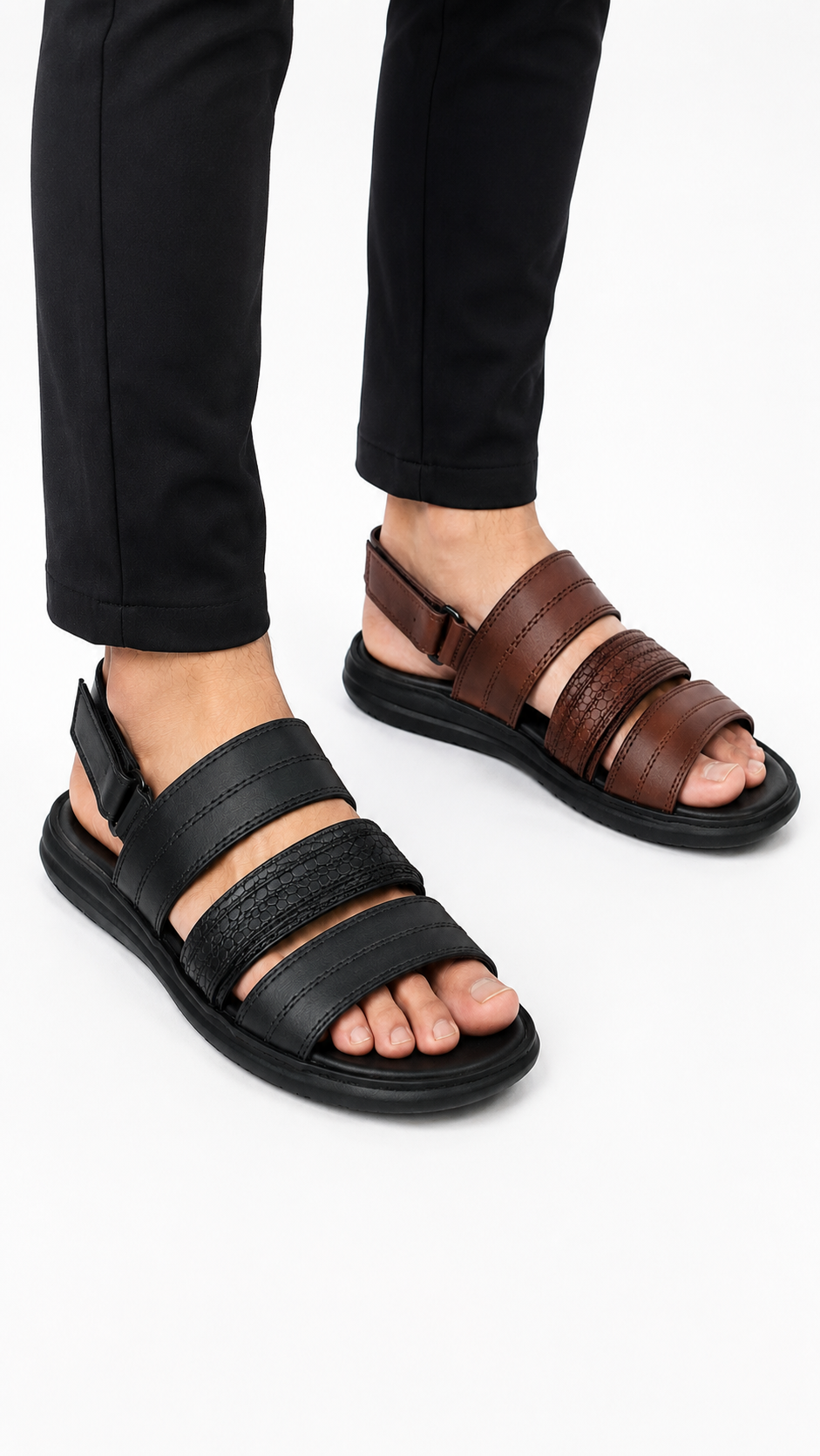 Premium Men's Comfort Sandals – Black & Brown